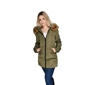 Beinia Valuker Women's Hooded Thickened Long Down Jacket Winter Down Parka Puffer Jacket