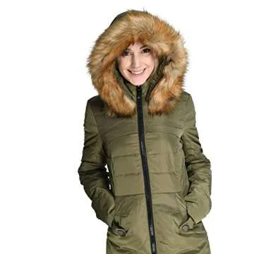 Beinia Valuker Women's Hooded Thickened Long Down Jacket Winter Down Parka Puffer Jacket