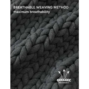 YnM Chunky Throw Blanket - Comfortable Hand Knitted Cozy Blanket