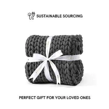 YnM Chunky Throw Blanket - Comfortable Hand Knitted Cozy Blanket