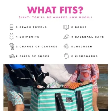 Extra Large Beach & Pool Tote Bag with Zipper