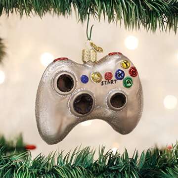 Old World Christmas Ornaments: Video Game Controller Glass Blown Ornaments for Christmas Tree (44094...