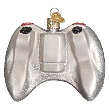 Old World Christmas Ornaments: Video Game Controller Glass Blown Ornaments for Christmas Tree (44094), Glitter Multi