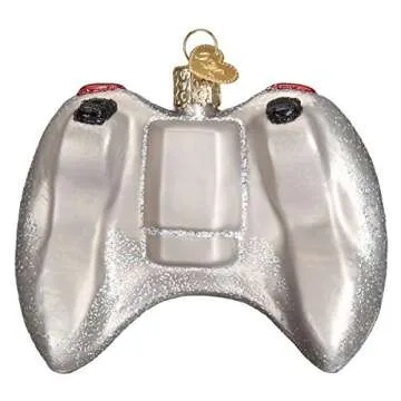 Old World Christmas Ornaments: Video Game Controller Glass Blown Ornaments for Christmas Tree (44094), Glitter Multi