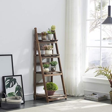 Rustic 4 Tier Foldable Ladder Shelf - Perfect Plant Stand