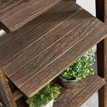 Rustic 4 Tier Foldable Ladder Shelf - Perfect Plant Stand