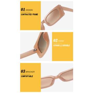 Stylish ENTHYI Vintage Rectangle Sunglasses for Fashion Lovers