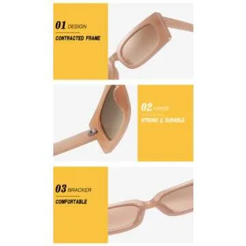 Stylish ENTHYI Vintage Rectangle Sunglasses for Fashion Lovers