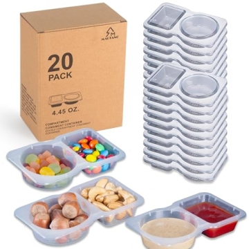 MACTANO Disposable Snack Containers with Secure Lids