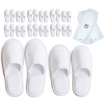 MODLUX Spa Slippers 12 Pairs Non-Slip Cotton Velvet Comfort