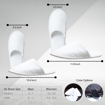 MODLUX Spa Slippers 12 Pairs Non-Slip Cotton Velvet Comfort