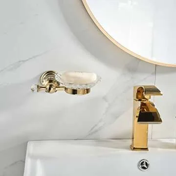 Elegant WOLIBEER Crystal Soap Dish Holder for Your Bathroom