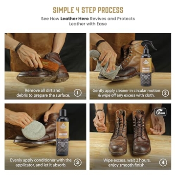 Leather Cleaner and Conditioner Kit – 5-Piece Set with Best Leather Cleaner for Couches, Sofas, Chairs, Furniture, and Car Interiors