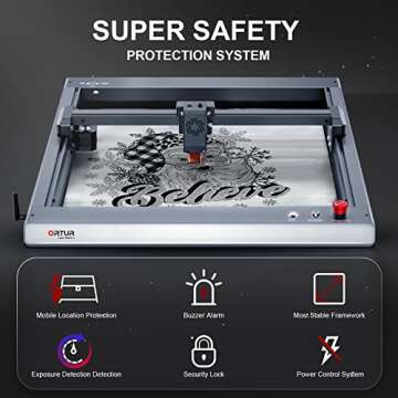 Laser Engraver, ORTUR Laser Master 3, 10000mW Higher Accuracy Laser Cutter, 20000mm/min Engraving Speed and App Control Laser Cutter for Wood and Metal, Class 4