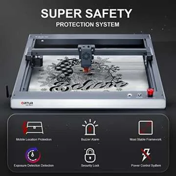 Laser Engraver, ORTUR Laser Master 3, 10000mW Higher Accuracy Laser Cutter, 20000mm/min Engraving Speed and App Control Laser Cutter for Wood and Metal, Class 4