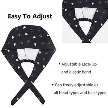 CHUANGLI 3Pcs Gourd-Shaped Working Caps with Upgrade Sweatband Adjustable Hats Head Cover- Women/Men