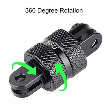 HSU Aluminum 360 Degree Rotation Camera Mount, Vertical Metal Swivel Tripod Adapter Compatible with ...
