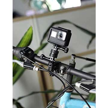 HSU Aluminum 360 Degree Rotation Camera Mount, Vertical Metal Swivel Tripod Adapter Compatible with GoPro Hero 13/12/11/10/9/8/7/6/5 Session AKASO Campark DJI and Other Action Cameras