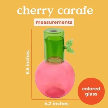 ban.do Cherry Glass Carafe Bedside Water Pitcher