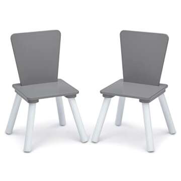 Delta Children 4-Piece Toddler Playroom Set, Grey/White