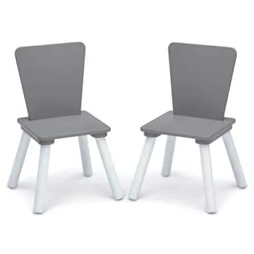Delta Children 4-Piece Toddler Playroom Set, Grey/White