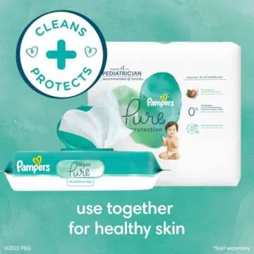Pampers Aqua Pure Baby Wipes, 99% Water, Unscented Wipes, 448 Count