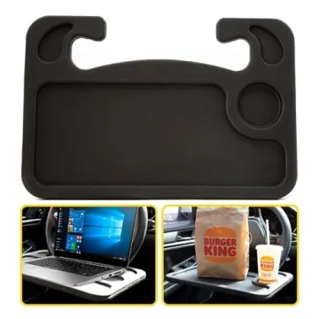 Cutequeen car Eating/Laptop Steering Wheel Desk (Black,16.62“ x 11.1” (2 in 1))