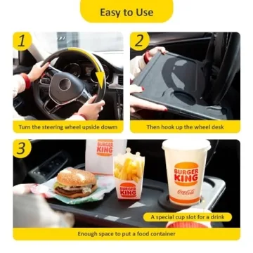 Cutequeen Car Eating Laptop Steering Wheel Desk