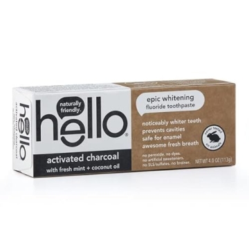 HELLO Charcoal Fluoride Free Whitening Toothpaste 2 Pack