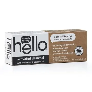 HELLO Charcoal Fluoride Free Whitening Toothpaste 2 Pack