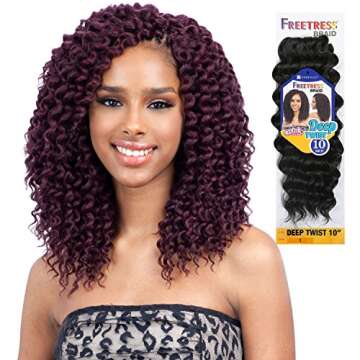 MULTI-PACK DEALS! FreeTress Synthetic Hair Crochet Braids Deep Twist 10 (6-PACK, 1B)
