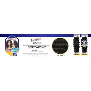 MULTI-PACK DEALS! FreeTress Synthetic Hair Crochet Braids Deep Twist 10 (6-PACK, 1B)