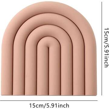monomono Silicone Trivets for Hot Pots and Pans - Stylish and Colorful Pot Holders, Heat Resistant Mats for Countertop, Hot Pads, Modern Multi-Purpose Trivet Mat, Coasters (Muted Pink, Set of 2)