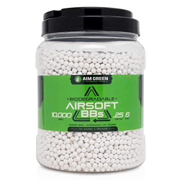 Aim Green Biodegradable Airsoft BBs - Premium-Grade 6mm, Various Weights/Counts