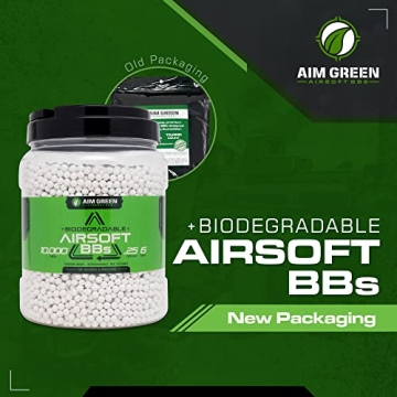Aim Green Biodegradable 6mm Airsoft BBs - Premium Quality