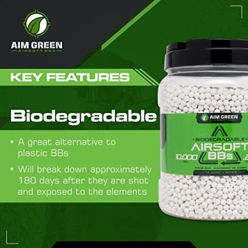Aim Green Biodegradable 6mm Airsoft BBs - Premium Quality