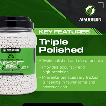 Aim Green Biodegradable 6mm Airsoft BBs - Premium Quality