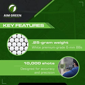 Aim Green Biodegradable 6mm Airsoft BBs - Premium Quality