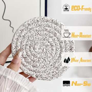 Valdivia Handmade Boho Coaster Set with Storage Basket