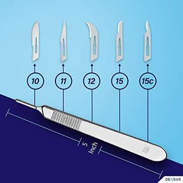DEXSUR Scalpel Handle # 3, Premium Quality, Rust Proof Stainless Steel Scalpel Knife Handle, Lightwe...