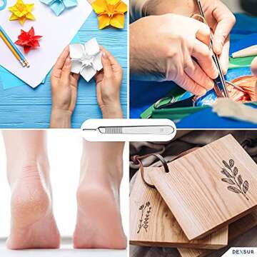 DEXSUR Scalpel Handle # 3, Premium Quality, Rust Proof Stainless Steel Scalpel Knife Handle, Lightweight and Durable, Fits Surgical Blades No. 10, 11, 12, 13, 14 and 15