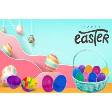 The Dreidel Company Fillable Easter Eggs 2.3" (150 Pack) with Hinge - Bulk Colorful Bright Plastic E...