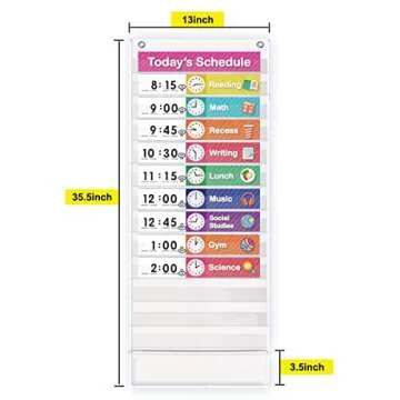 Eamay Daily Scheduling Pocket Chart for Home & Classroom