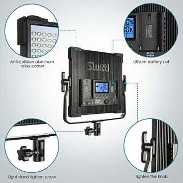 LED Video Light, Dimmable Bi-Color Photography Lights, 2-Pack Panel Light for Studio Portrait Product Photography YouTube Video Recording Outdoor Shooting|45W, 600pcs LEDs,3000K-8000K/CRI96+