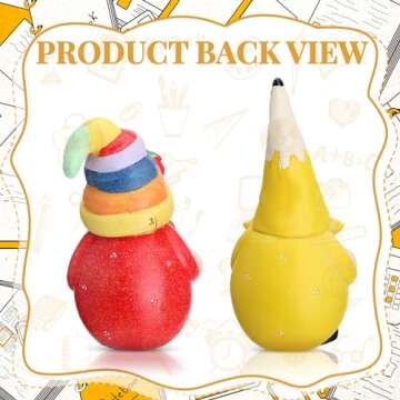 Shappy 2 Pcs Gnomes Decorations for Home Gnomes Figurine Gifts Spring Summer Table Ornaments Decorations Gifts for Home(Pencil Style)