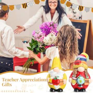 Shappy 2 Pcs Gnomes Decorations for Home Gnomes Figurine Gifts Spring Summer Table Ornaments Decorations Gifts for Home(Pencil Style)