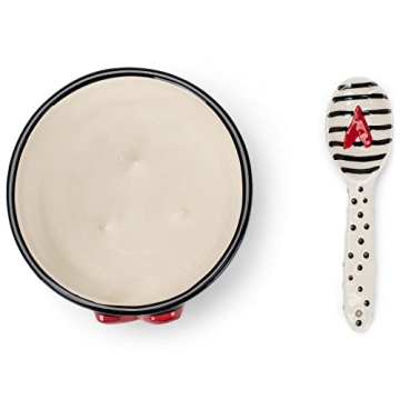 Charming Wide Stripe Decorative Candy Bowl with Spoon