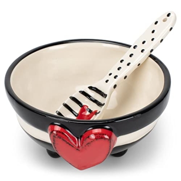 Charming Wide Stripe Decorative Candy Bowl with Spoon