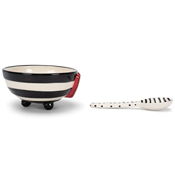 Charming Wide Stripe Decorative Candy Bowl with Spoon