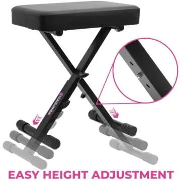 Liquid Stands Adjustable Piano Bench - Portable Comfort